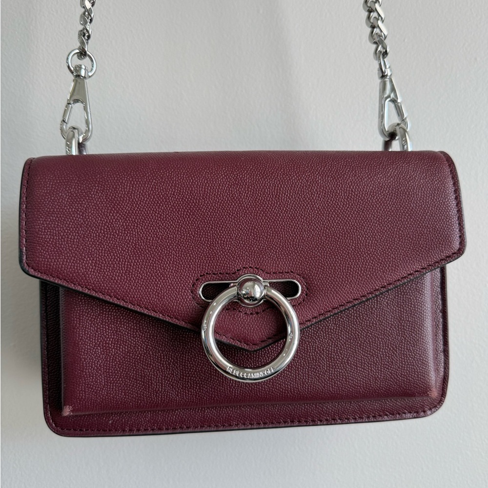 Rebecca Minkoff Jean Crossbody Chain Strap Mini Purse in Burgundy - Picture 3 of 16